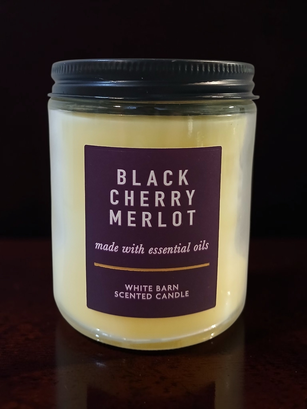 White Barn Black Cherry Merlot Candle - Yellow & Purple